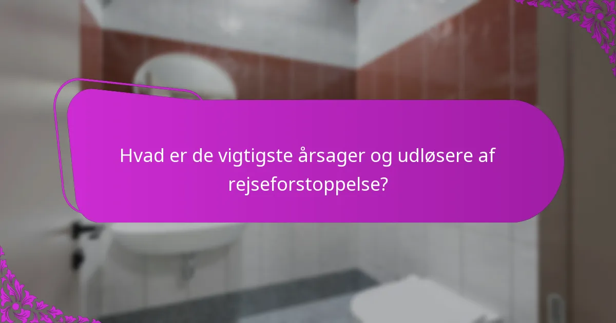 Hvad er de vigtigste årsager og udløsere af rejseforstoppelse?