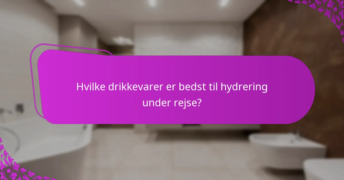 Hvilke drikkevarer er bedst til hydrering under rejse?