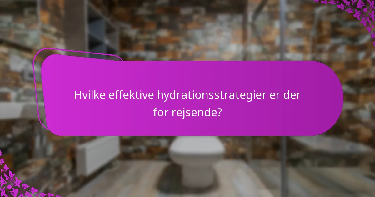 Hvilke effektive hydrationsstrategier er der for rejsende?