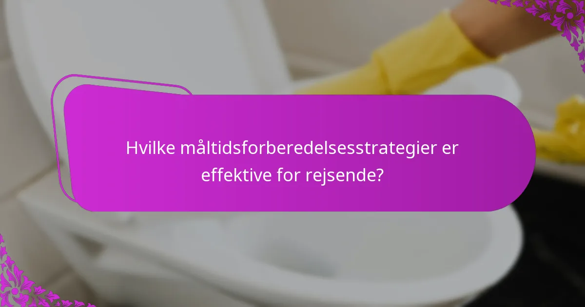 Hvilke måltidsforberedelsesstrategier er effektive for rejsende?