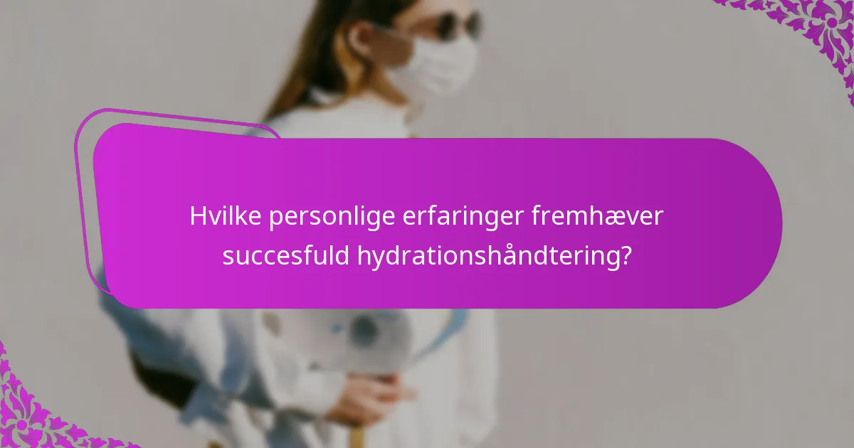 Hvilke personlige erfaringer fremhæver succesfuld hydrationshåndtering?