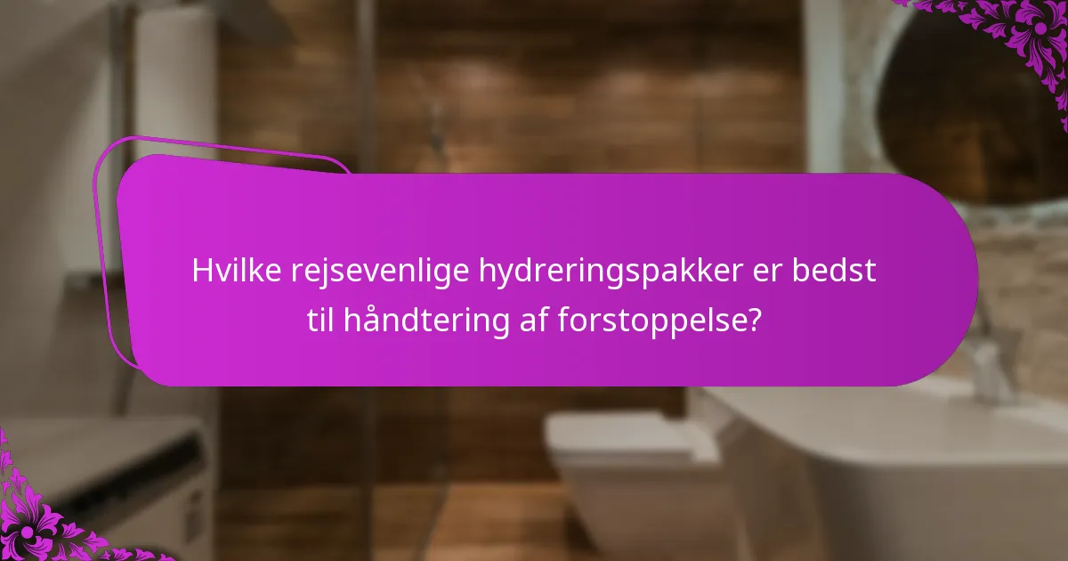 Hvilke rejsevenlige hydreringspakker er bedst til håndtering af forstoppelse?