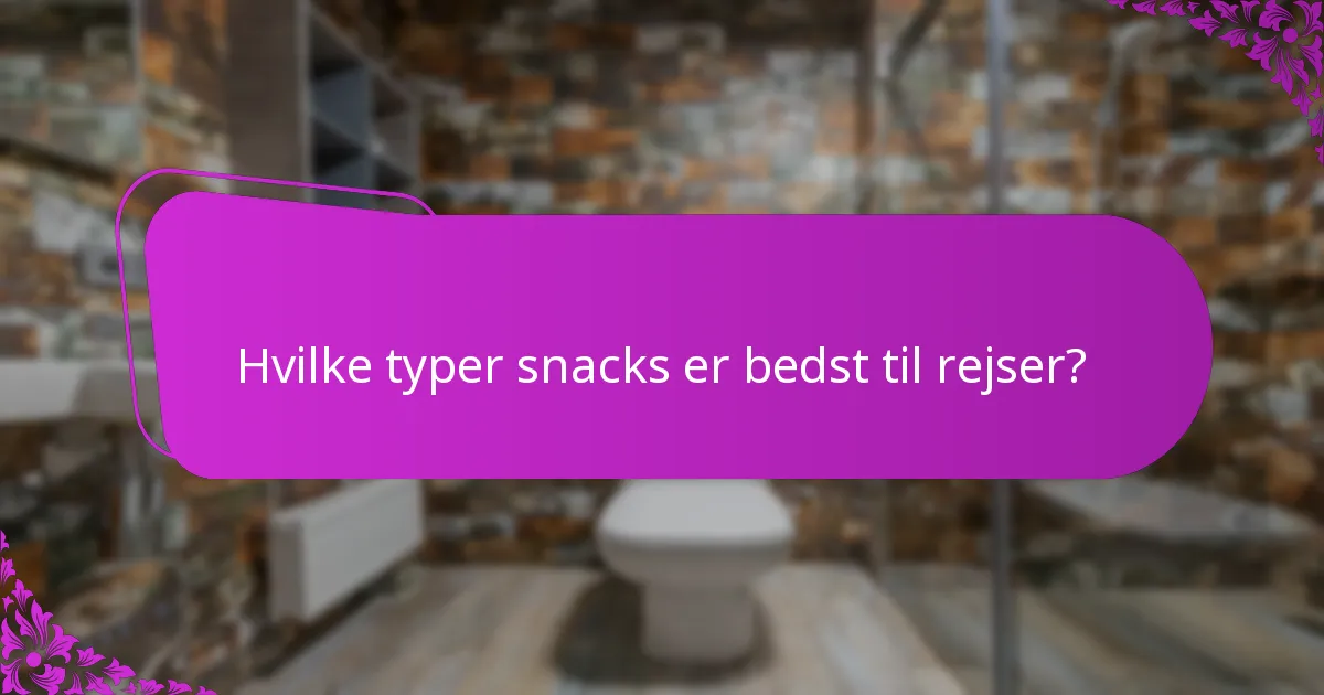 Hvilke typer snacks er bedst til rejser?