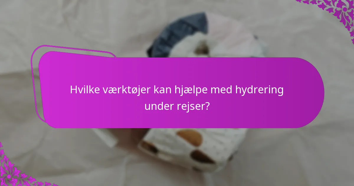 Hvilke værktøjer kan hjælpe med hydrering under rejser?