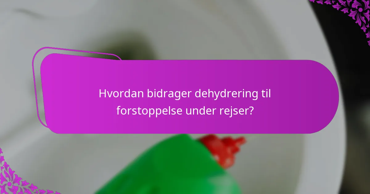 Hvordan bidrager dehydrering til forstoppelse under rejser?