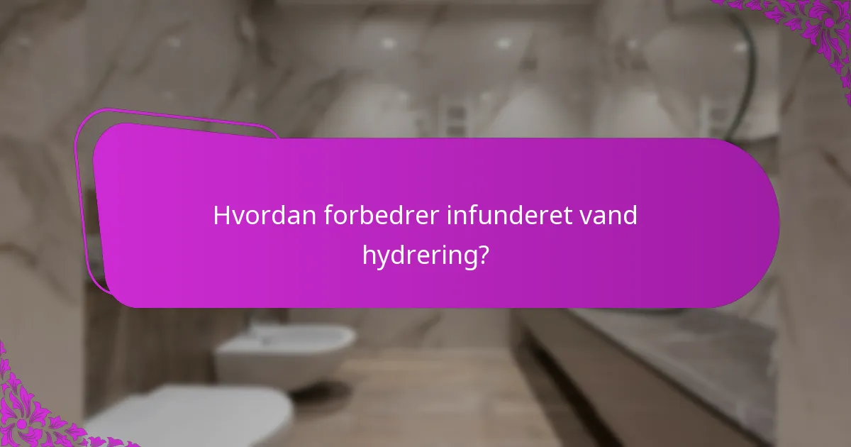 Hvordan forbedrer infunderet vand hydrering?