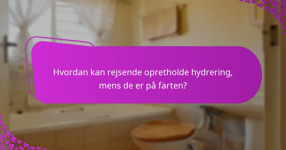 Hvordan kan rejsende opretholde hydrering, mens de er på farten?
