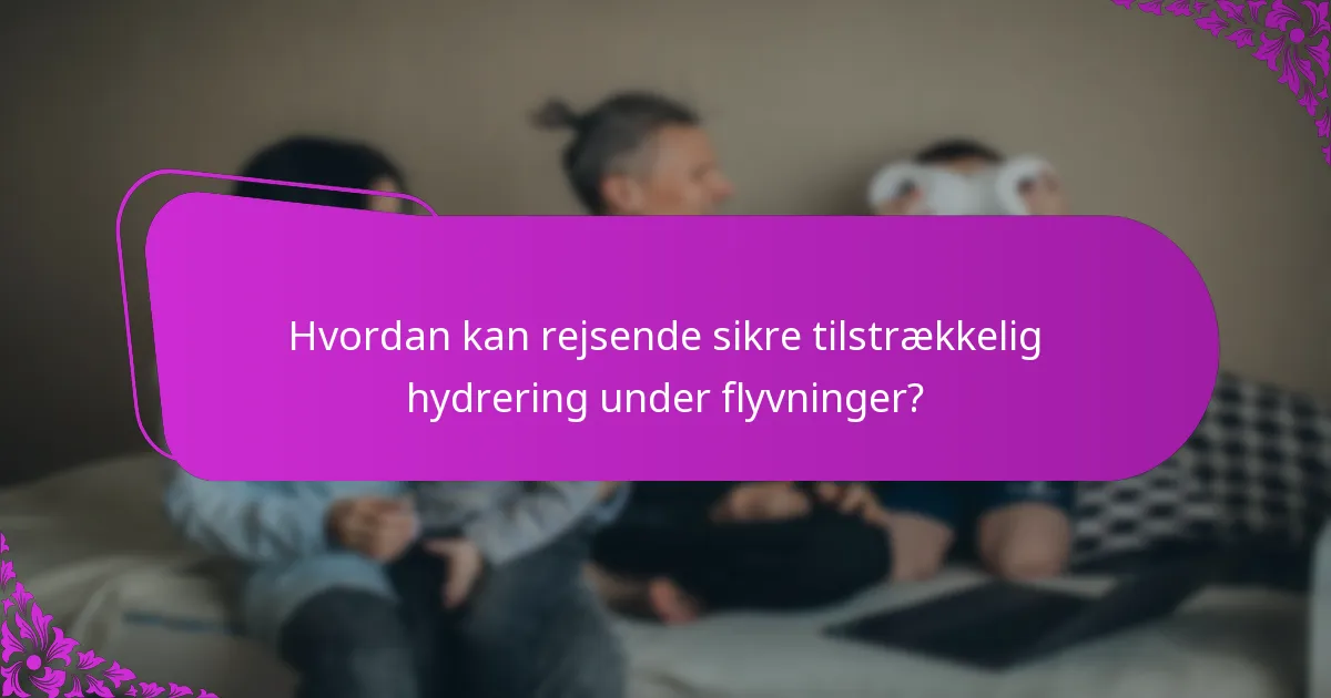 Hvordan kan rejsende sikre tilstrækkelig hydrering under flyvninger?